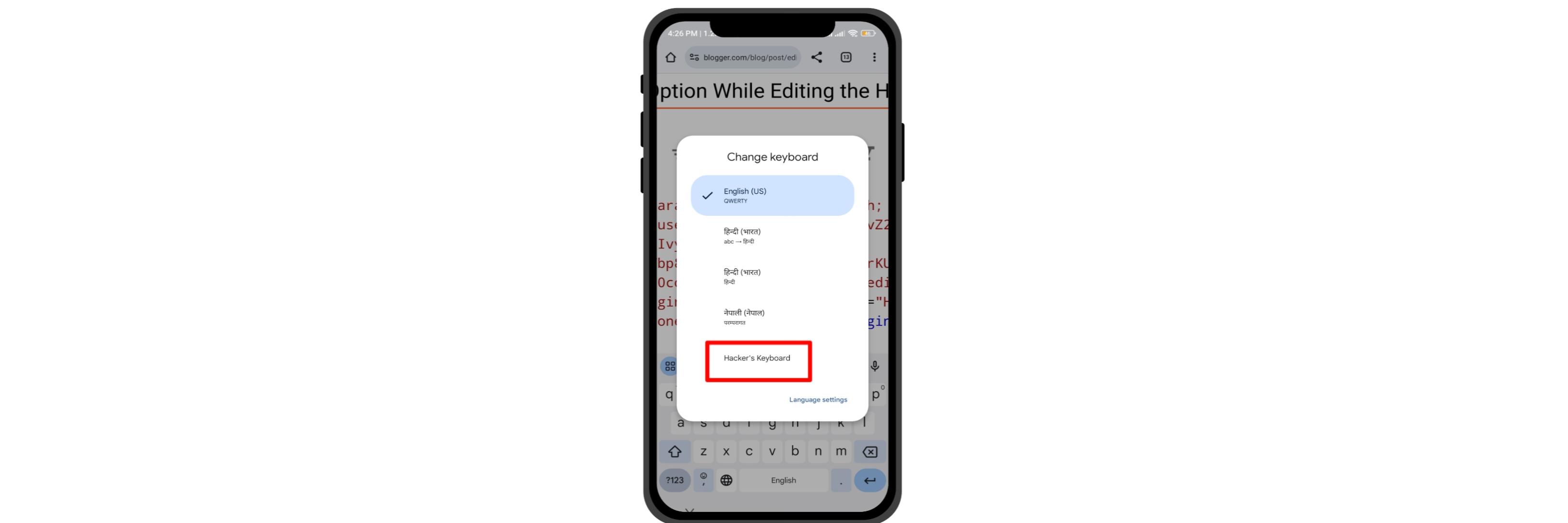 Enable Search Code Option While Editing the HTML Code of Your Blogger Theme on a Phone?