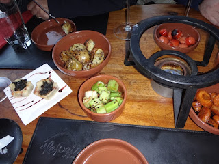 Acompanhamento do foundie de queijo do jantar no passeio ao El Refugio Arelauquen - Bariloche