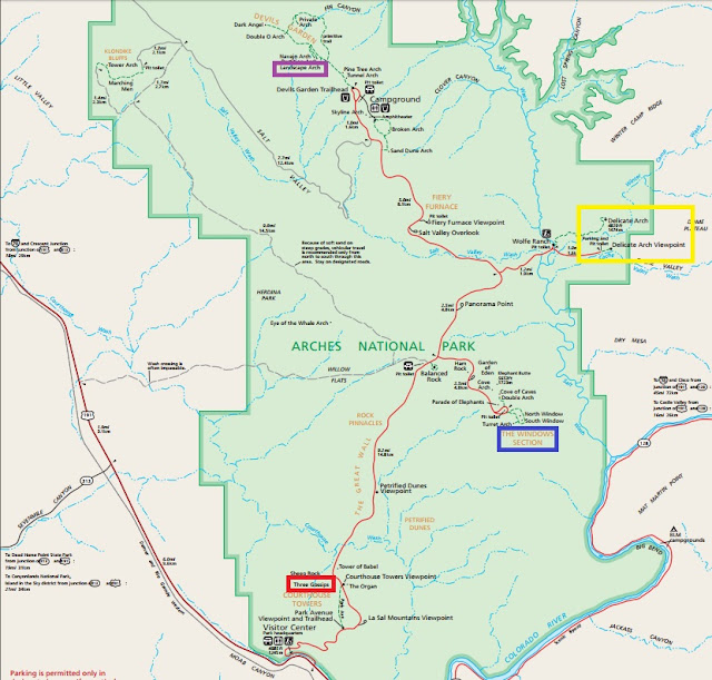  拱門國家公園, Arches National Park, map, 地圖 