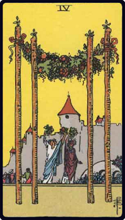 The 4 of Wands - Tarot Card from the Rider-Waite Deck
