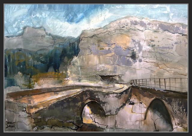 PONT NOU-PONT VELL-BECEITE-PINTURA-ARTE-TUNEL-MONTAÑAS-CARRETERA-VALDERROBRES-PAISAJES-MATARRAÑA-PINTOR-ERNEST DESCALS