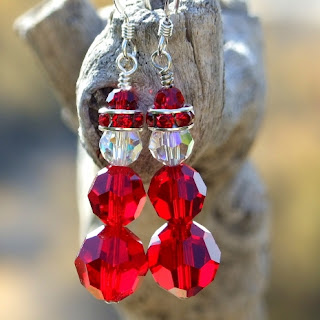 swarovski crystals santa earrings for christmas