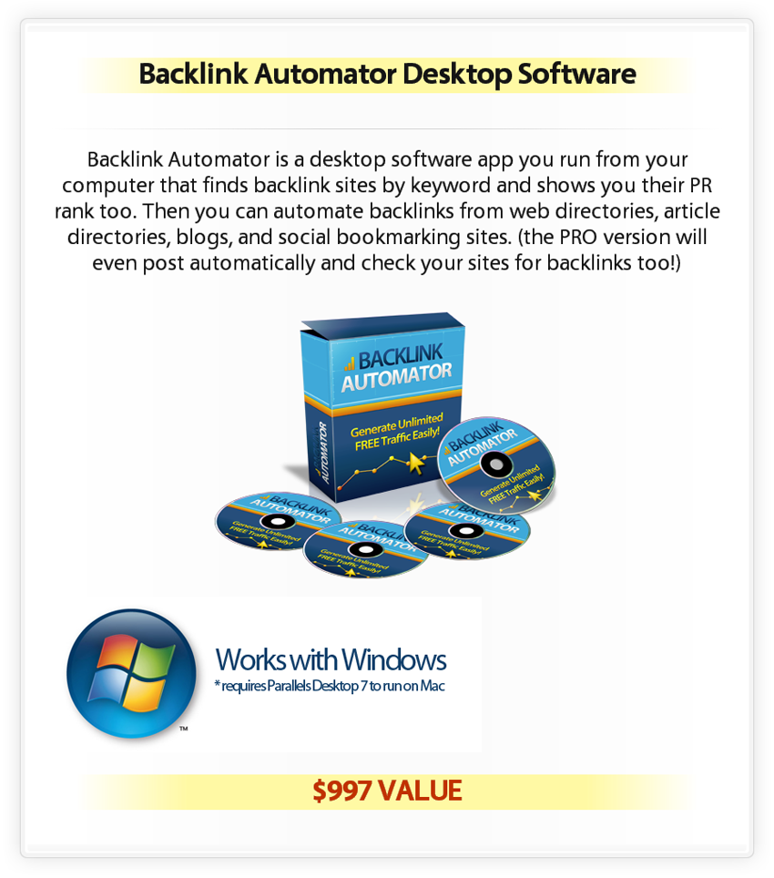 Backlink Automator Desktop Software