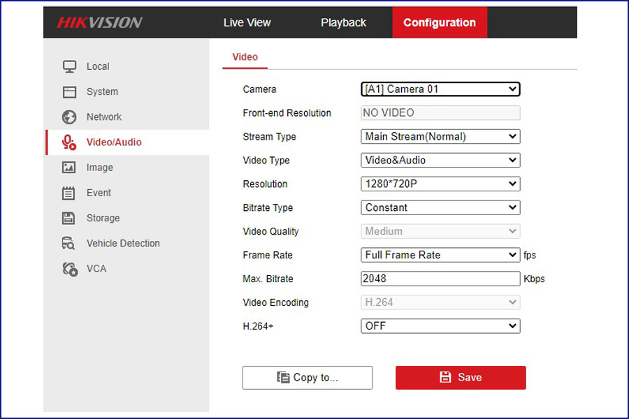 kiểm tra chuẩn nén đầu ghi hình HIKVISION