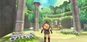 an HD screenshot of Skyward Sword where Link enters the Skyview Spring