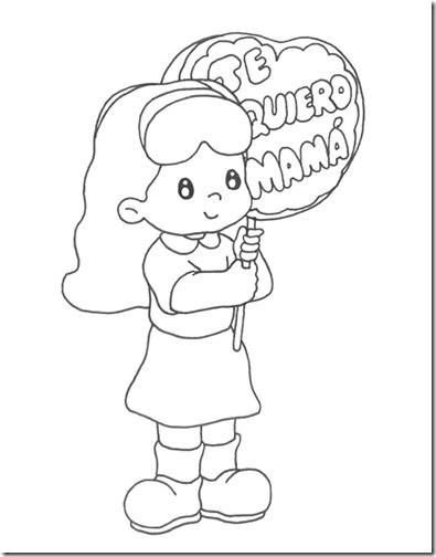 dibujos del dia de la madre para pintar y colorear
