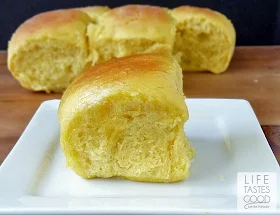 Butternut Squash Dinner Rolls | by Life Tastes Good are the softest, most delicious dinner rolls ever! #SundaySupper #Bread #Fall