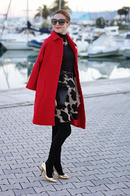 red Kiomi coat, elegant outfit, zara clutch, esplosione dress, cappotto rosso, Fashion and Cookies, fashion blogger
