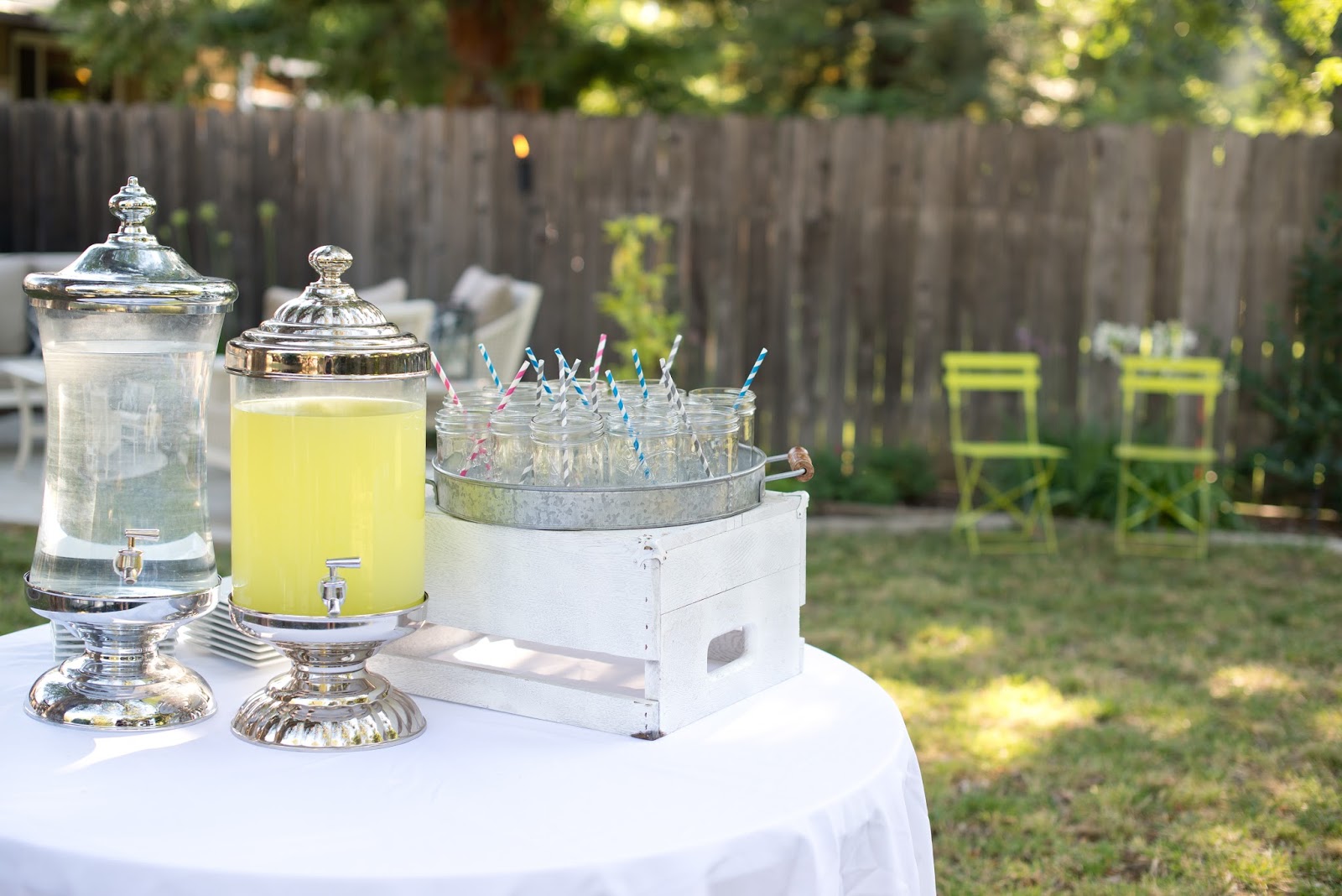 Domestic Fashionista Stripes And Hydrangeas Backyard Birthday Party