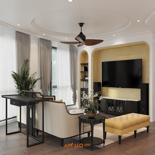 Thiết kế phòng khách phong cách Đông Dương căn hộ Royal City
