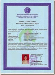  Sertifikat bagian depan