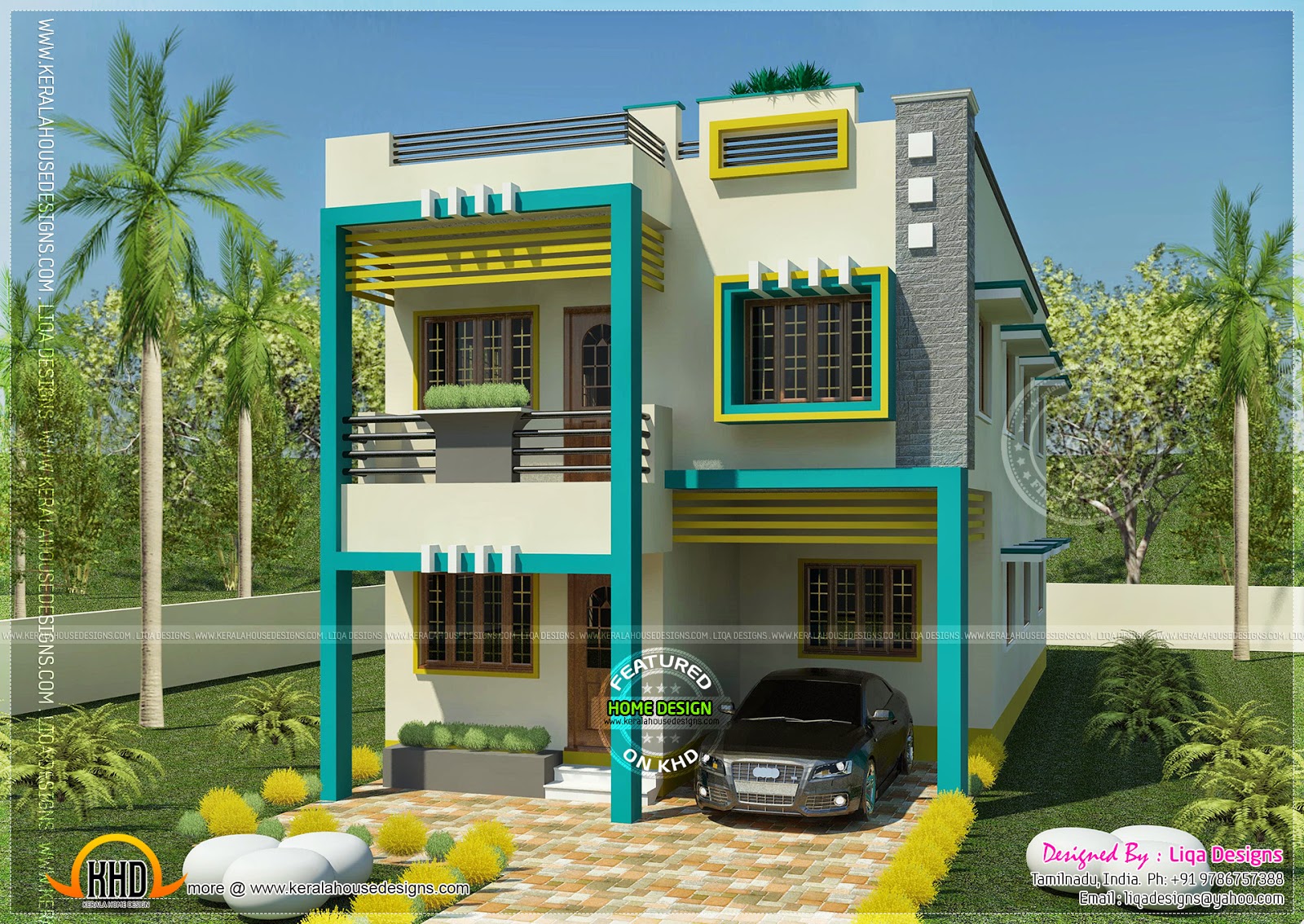 Flat roof Tamilnadu  house 