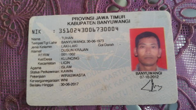 Ini dia Tuhan Berjenis Kelamin Pria dan Tinggal di Banyuwangi