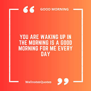 Good Morning Quotes, Wishes, Saying - wallnotesquotes -You are waking up in the morning is a good morning for me every day