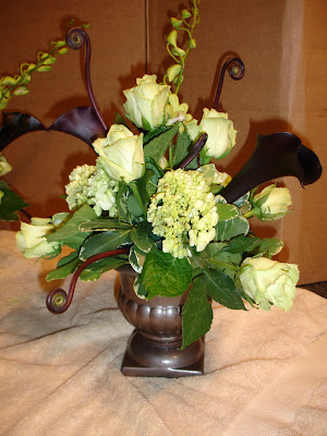 The dominant flowers for this wedding were green roses 