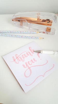 Thank you calligraphy note