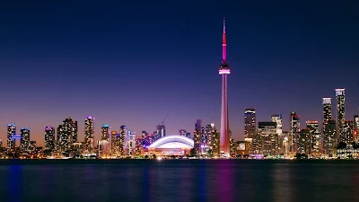 City, Night, Toronto, Canada, Buildings, Architecture