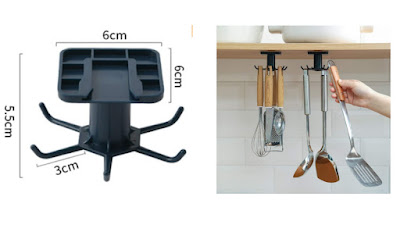 360 degree rotating kitchen suction hook: