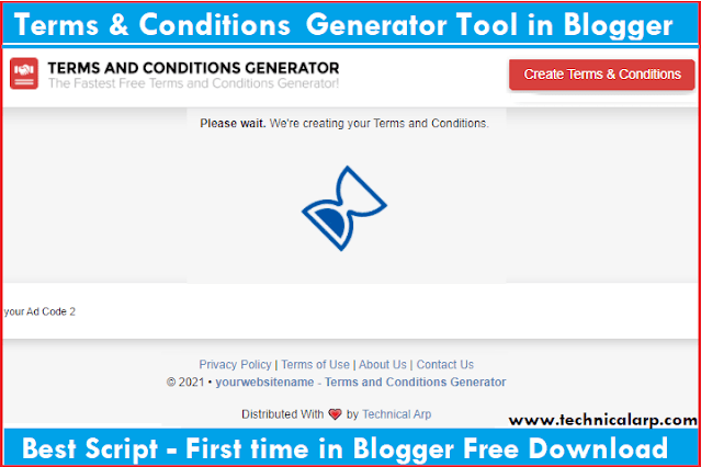 free terms and conditions generator tool script for blogger