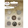 Vintage knapper: Mix Vintage Silver 