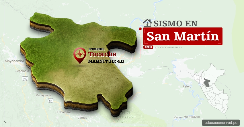 Temblor en San Martín de 4.0 Grados (Hoy Domingo 19 Marzo 2017) Sismo EPICENTRO Tocache - Uchiza - Tarapoto - IGP - www.igp.gob.pe