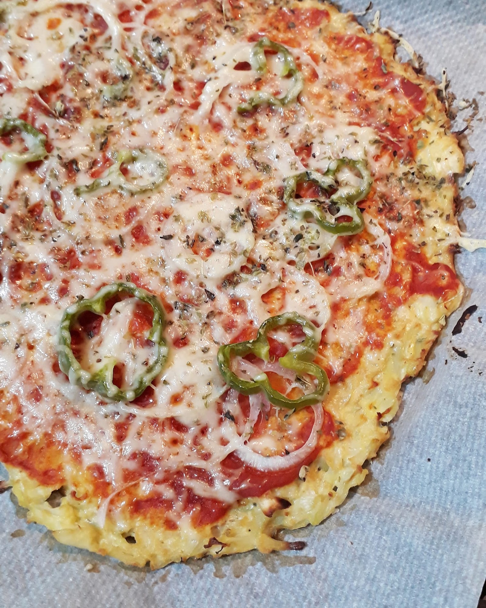 Pizza con base de coliflor 