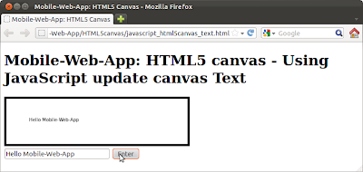 Using JavaScript update HTML5 canvas Text