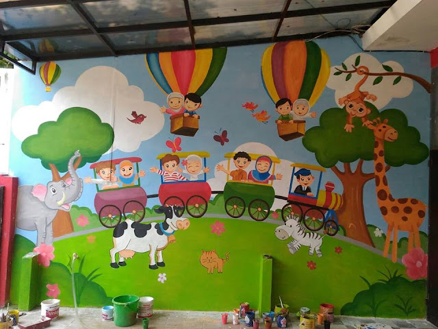 lukisan mural dinding tk