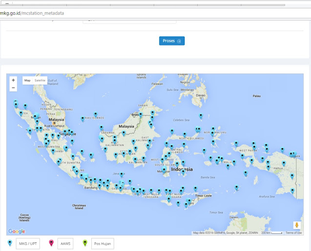 Peta jaringan pengamatan iklim BMKG