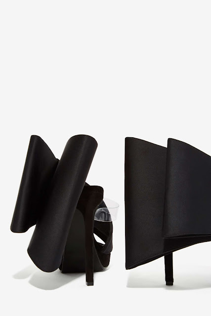 Jeffrey Campbell black tuxedo bow heels