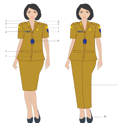 pakaian dinas PNS 2020 warna khaki untuk wanita