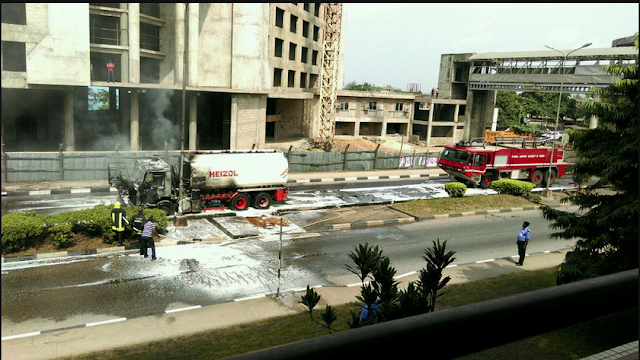 Tanker on fire at Lagos airport