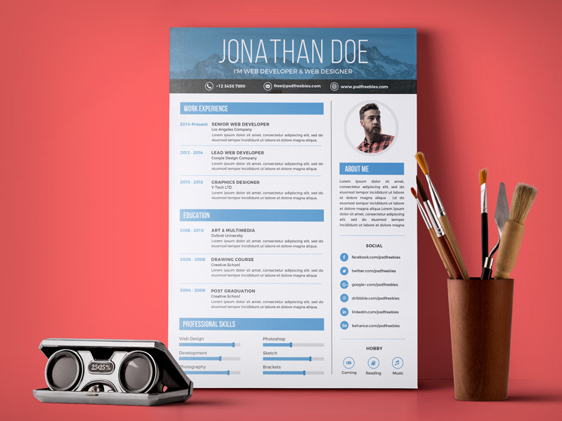 Free Clean CV-Resume Templates to Download