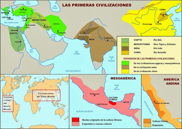 Resultado de imagen de mapa primeras civilizaciones