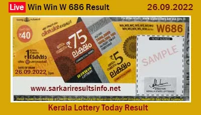 Kerala Lottery Today Result 26.9.2022 Win Win W 686