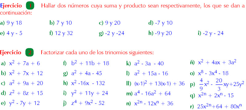 Caso Del Trinomio De La Forma X2 Bx C Por El Metodo Del Aspa