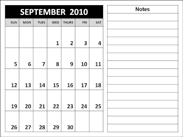blank september 2011 calendar. lank september calendar.