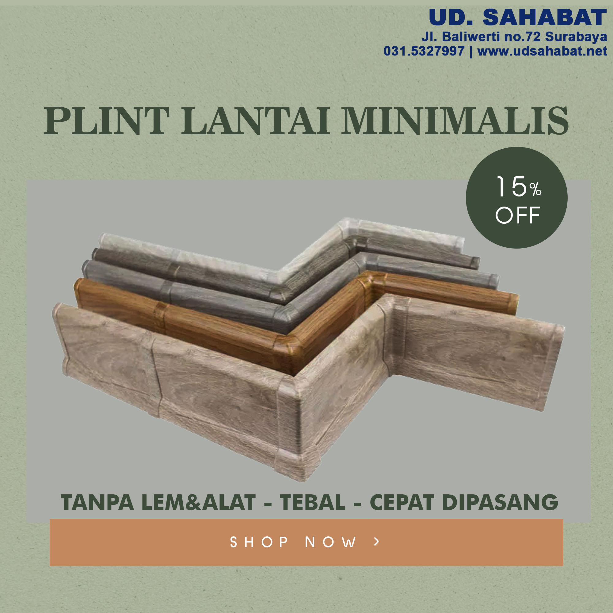 jual pvc skirting list lantai kayu toko ud sahabat surabaya