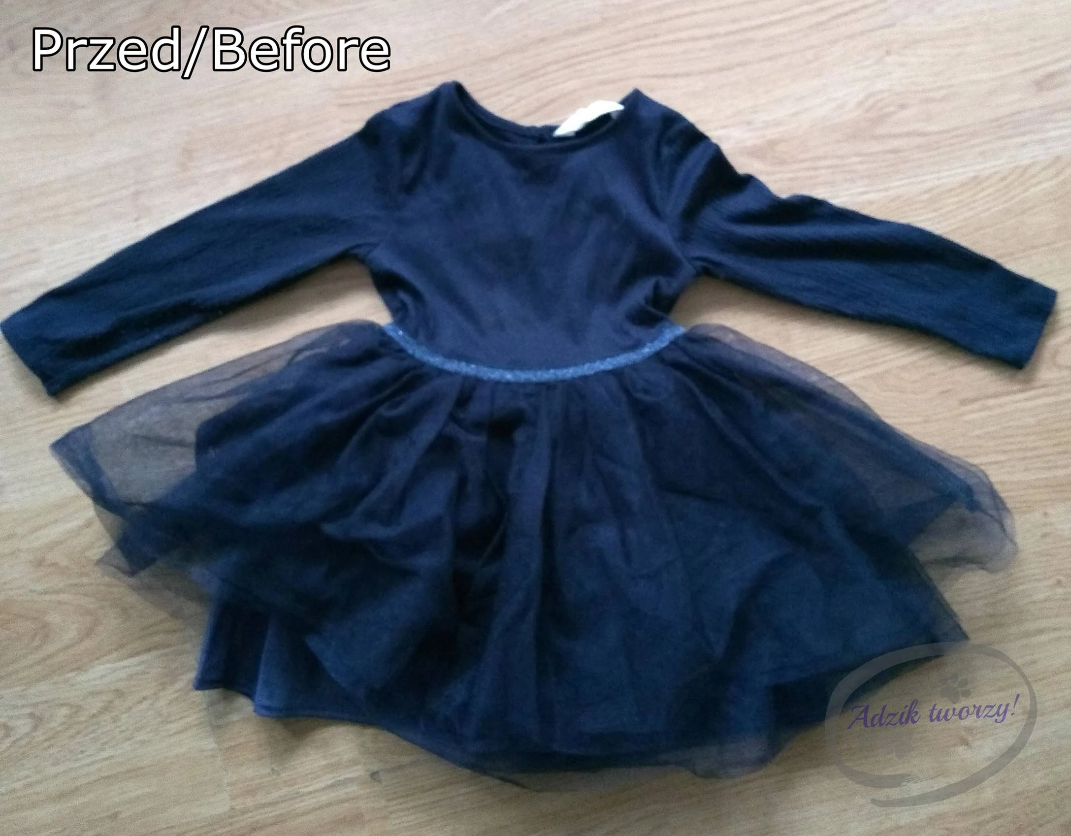 DIY: Przeróbka starej sukienki dziecięcej na spódniczkę z gumką w pasie - Adzik tworzy