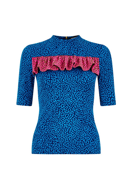 PUFFERFISH SHORT SLEEVED FRILL TOP