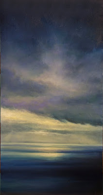 oil painting of a storm at sunset over Newfoundland