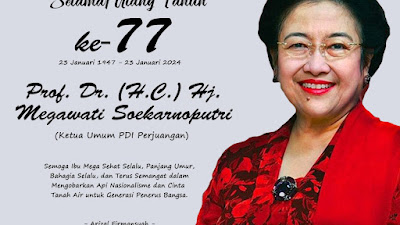 Arizal Firmansyah ucapkan Selamat Ulang Tahun ke-77 untuk Ibu Megawati Soekarnoputri