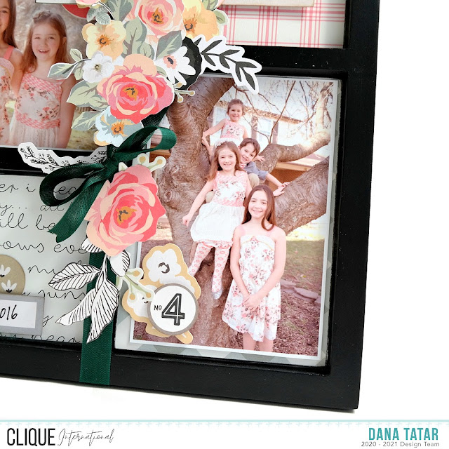 Easter Photo Decorated with Flower Die-Cut Ephemera in a Shadow Box