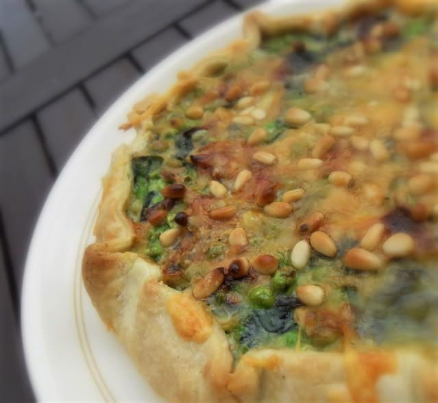 Easy Spring Vegetable & Pesto Tart