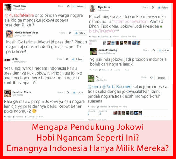 'Mengapa Jokowi Lovers Hobi Ngancam Usir Orang Lain ke Luar Negeri?'