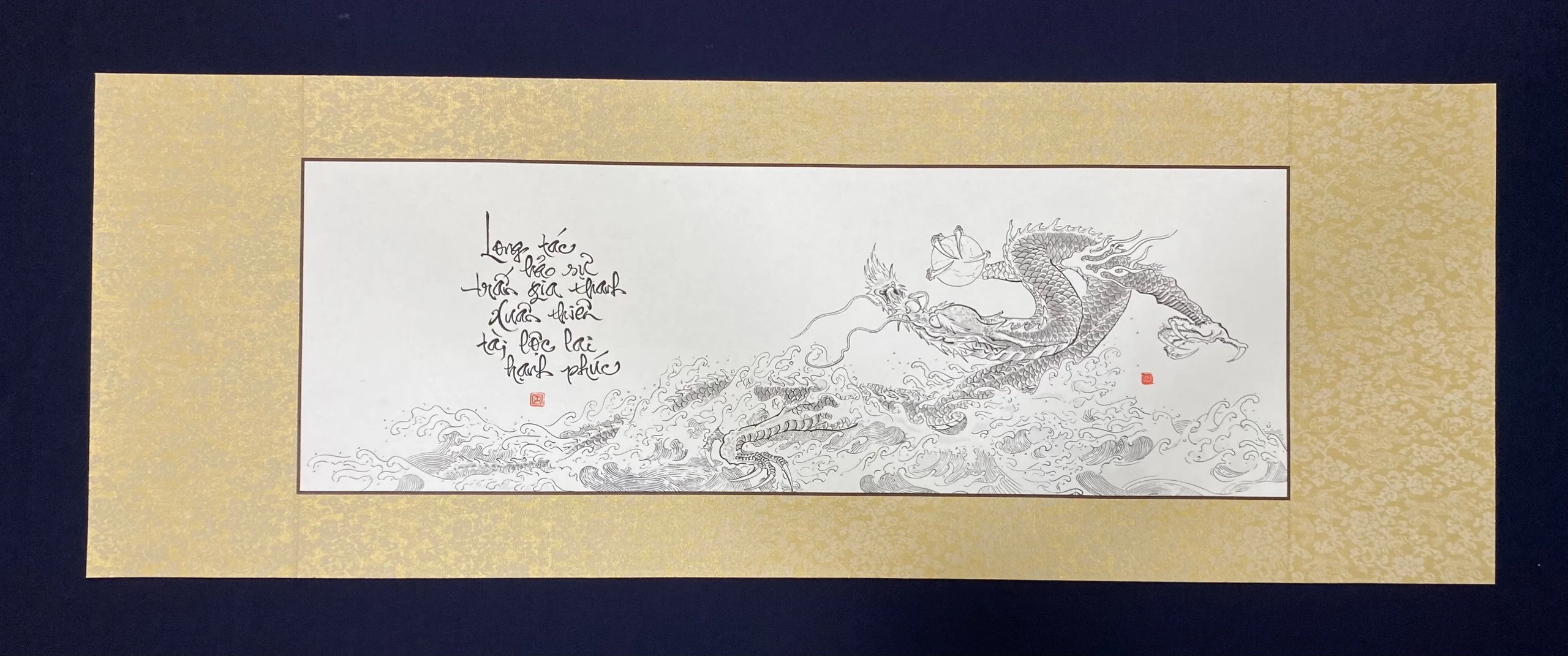 Tranh Rồng thuỷ mặc: Long Xuân