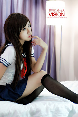 Cute Asian Girl In School Girl Uniform