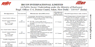 Fire and Safety Job Vacancies in IRCON 2022