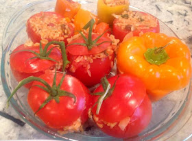 vegan stuffed tomatoes and peppers