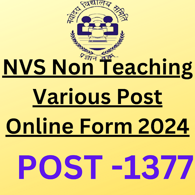 NVS Non Teaching Various Post Online Form 2024